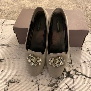 Dolce & Gabbana Embellished Velvet Flats